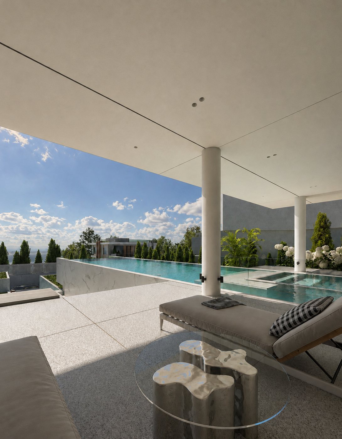 The pool terrace